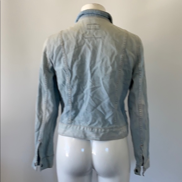 Current/Elliot Distressed Denim Jean Jacket - Picture 2 of 3